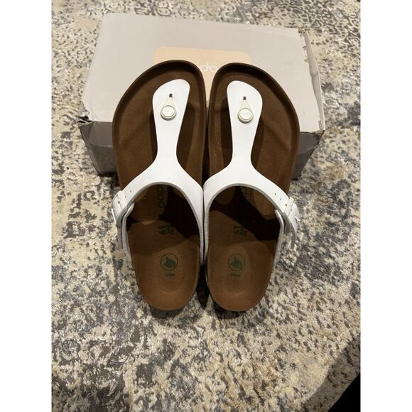 NEW Papillio Birkenstock Gizeh Grooved Vegan Platform Thong White Sandals 41 - Picture 3 of 5